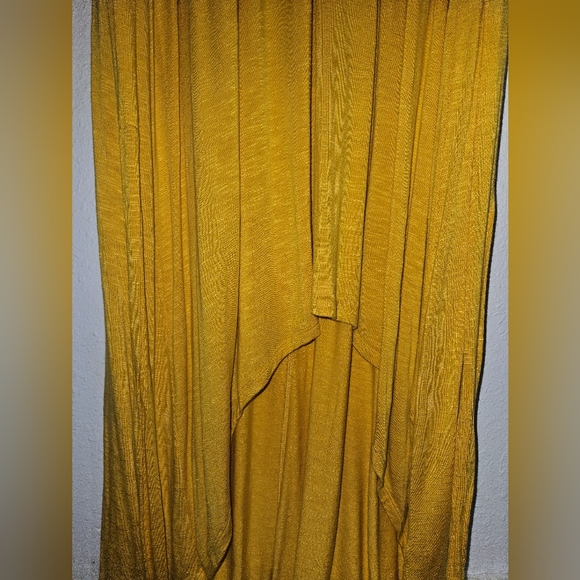 Lane Bryant Maxi High-Low Dress Hippie Boho Mustard Yellow Y2K Retro 80's XL - Picture 4 of 9